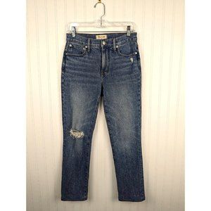 Madewell The Mid Rise Perfect Vintage Blue Jeans Women' Size 25 Distressed Denim